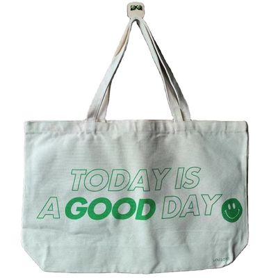 Saco de toque de lona de compras de grande capacidade com cor personalizada e logotipo impresso