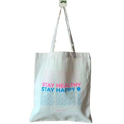 Design de logotipo personalizado Impresso Lindo Tecido de algodão durável Bolsas de Shopping para Mulher