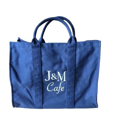 Saco de lona de logotipo personalizado de grande capacidade de ombro único para compras de tamanho médio