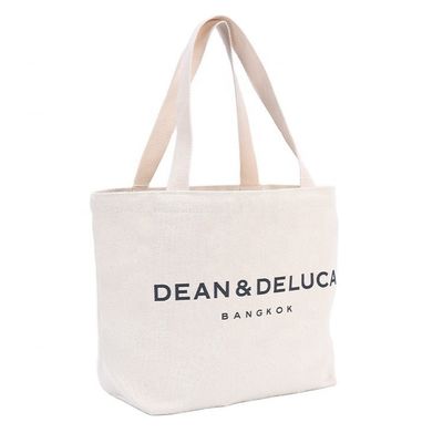 Tecido de lona Eco Amigável Reutilizável Designer Saco de compras Tote Com Logotipo personalizado Impresso