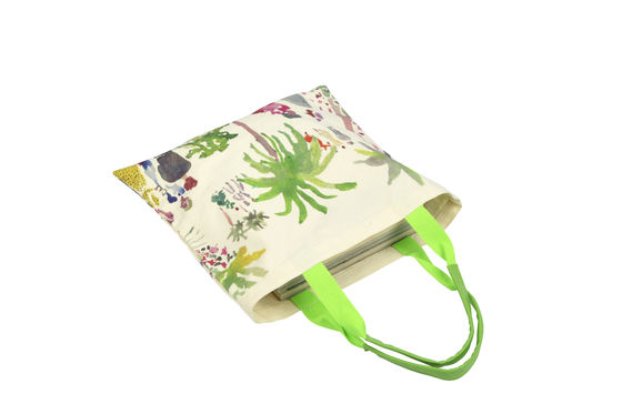 Tecido de lona Eco Amigável Reutilizável Designer Saco de compras Tote Com Logotipo personalizado Impresso