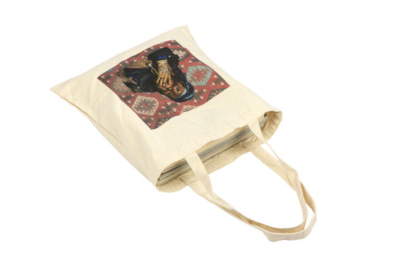 Tecido de lona Eco Amigável Reutilizável Designer Saco de compras Tote Com Logotipo personalizado Impresso