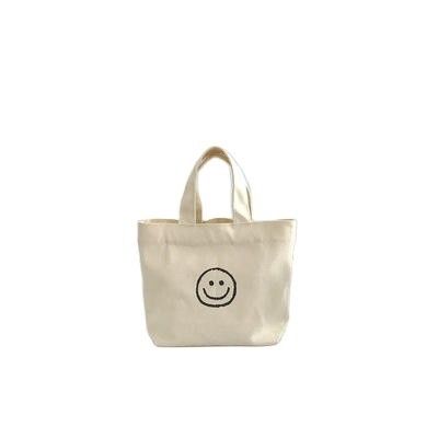 Saco de compras reutilizável e elegante Mini de algodão de lona Saco de manuseio para a vida escolar diária