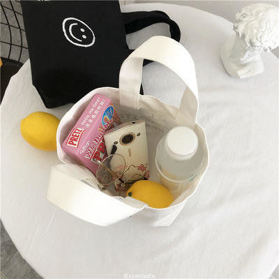 Saco de compras reutilizável e elegante Mini de algodão de lona Saco de manuseio para a vida escolar diária