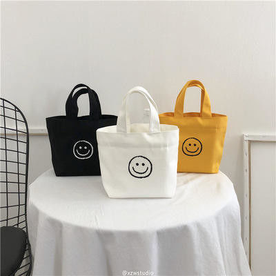 Saco de compras reutilizável e elegante Mini de algodão de lona Saco de manuseio para a vida escolar diária