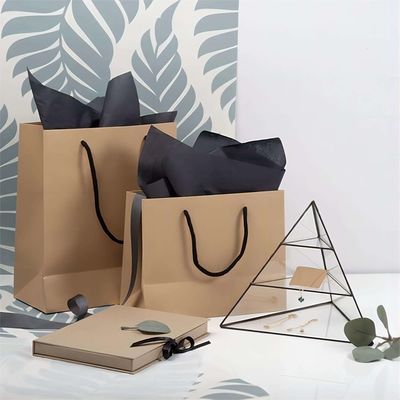 Saco de papel preto para presente personalizado