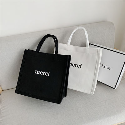 Saco de compras ecológico personalizado Saco de mensageiro de lona Saco de presente de algodão com grande capacidade