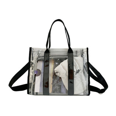 Saco de praia de PVC impermeável para verão Reutilizável e transparente para mulheres meninas