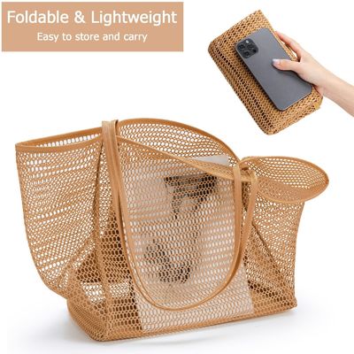 Custom Large Personalized Beach Mesh Tote Bag Style para um dia divertido na praia