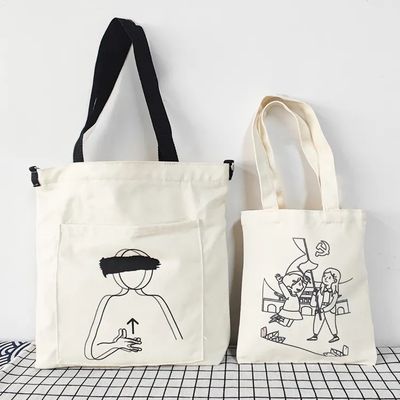 Sacos de toque de lona personalizados e ecológicos para a vida escolar diária das mulheres