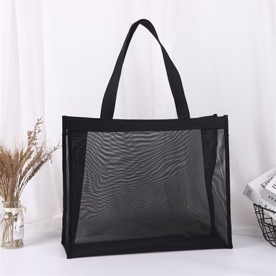 Design personalizado Bolsa de compras de praia de malha de nylon reutilizável com logotipo personalizado