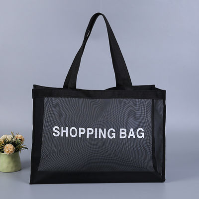 Design personalizado Bolsa de compras de praia de malha de nylon reutilizável com logotipo personalizado