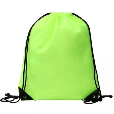 Limpeza de tela de seda Impresso Logotipo personalizado Nylon Poliéster 210D Promoção Ginásio Mochila de cordas