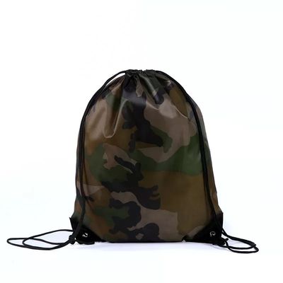 Limpeza de tela de seda Impresso Logotipo personalizado Nylon Poliéster 210D Promoção Ginásio Mochila de cordas