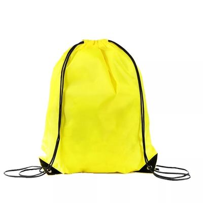 Limpeza de tela de seda Impresso Logotipo personalizado Nylon Poliéster 210D Promoção Ginásio Mochila de cordas
