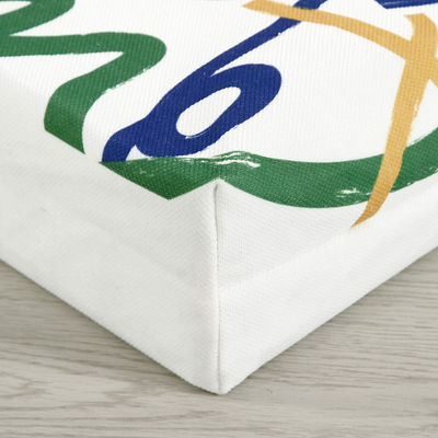 Bolsa de compras de algodão de tela de seda impressa personalizada com logotipo e padrão de letras