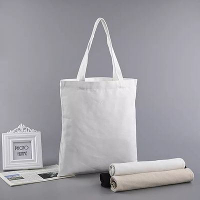 Saco de compras de lona de algodão reutilizável de tamanho médio personalizado e personalizado para compras