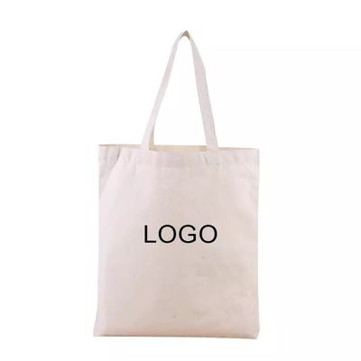 Logotipo personalizado Saco de compras Eco em branco Tote de lona de algodão orgânico com cor personalizada