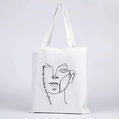 Logotipo personalizado Saco de compras Eco em branco Tote de lona de algodão orgânico com cor personalizada