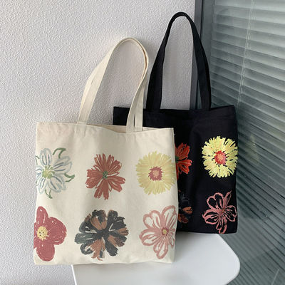 Saco de toque de lona personalizado com impressão de flores