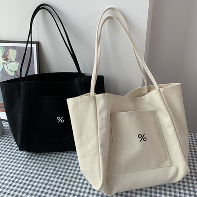 Bolsa de Tote Eco Canvas de cor personalizada para mulheres Grande capacidade e aceitável OEM / ODM