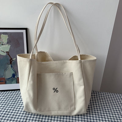 Bolsa de Tote Eco Canvas de cor personalizada para mulheres Grande capacidade e aceitável OEM / ODM