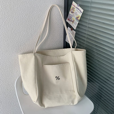 Bolsa de Tote Eco Canvas de cor personalizada para mulheres Grande capacidade e aceitável OEM / ODM