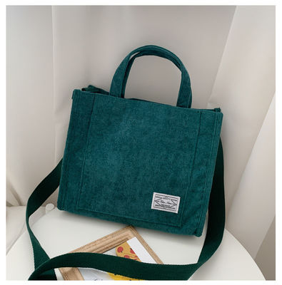 Fashion Crossbody Corduroy Tote Bag Com Faixa Ajustável Com Logotipo Personalizado