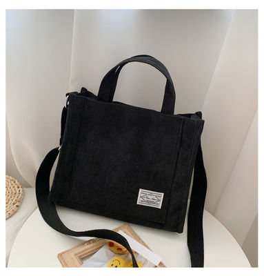Fashion Crossbody Corduroy Tote Bag Com Faixa Ajustável Com Logotipo Personalizado
