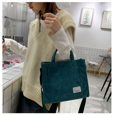 Fashion Crossbody Corduroy Tote Bag Com Faixa Ajustável Com Logotipo Personalizado