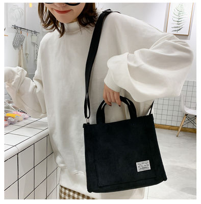 Fashion Crossbody Corduroy Tote Bag Com Faixa Ajustável Com Logotipo Personalizado