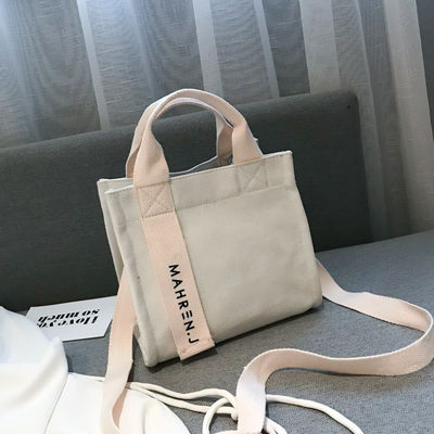 Cor personalizada Mulher pequena de algodão de lona de compras Tote Bag com logotipo impresso personalizado