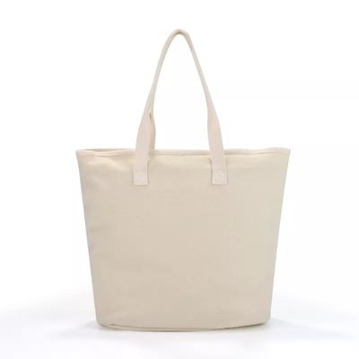 White Beach Shopping Tote Bags com alça de algodão e logotipo impresso sob medida