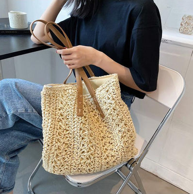 Bolsa de moda de verão de 2022 Bolsa de praia de palha Bolsa de toque com logotipo personalizado