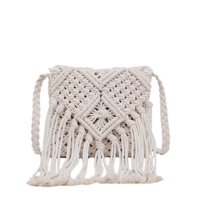 Logotipo personalizado Mulheres de palha embreagem tecido ombro Verão Pássaro de praia Crossbody Saco com fecho de fecho