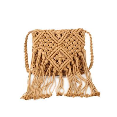 Logotipo personalizado Mulheres de palha embreagem tecido ombro Verão Pássaro de praia Crossbody Saco com fecho de fecho