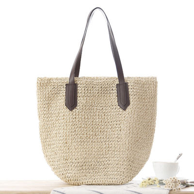 Sacos de palha feminina Verão Saco de praia natural Raffia de palha com duas alças A mais recente chegada