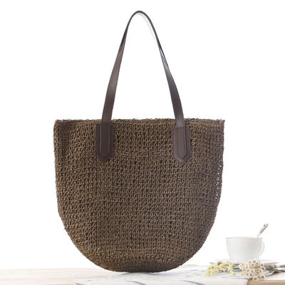 Sacos de palha feminina Verão Saco de praia natural Raffia de palha com duas alças A mais recente chegada
