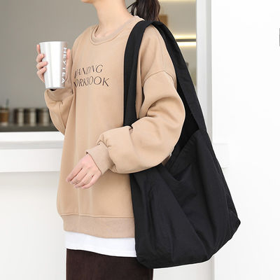 Saco de praia de moda ao ar livre personalizado com impressão de letras e material de algodão