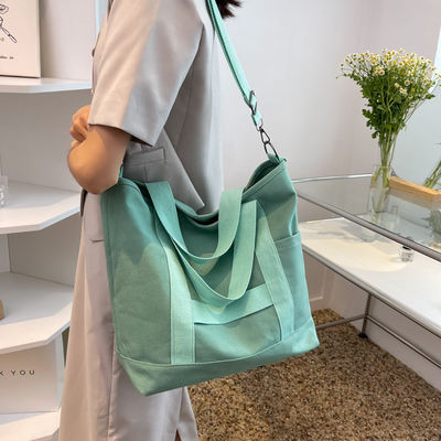 Logotipo personalizado Cor Eco algodão de lona Tote Bolsa de ombro para design de moda