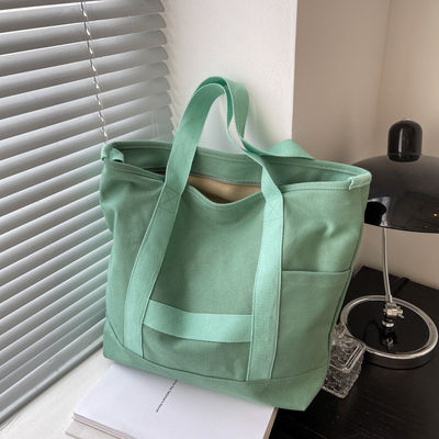 Logotipo personalizado Cor Eco algodão de lona Tote Bolsa de ombro para design de moda