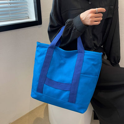 Logotipo personalizado Cor Eco algodão de lona Tote Bolsa de ombro para design de moda
