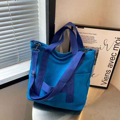 Logotipo personalizado Cor Eco algodão de lona Tote Bolsa de ombro para design de moda
