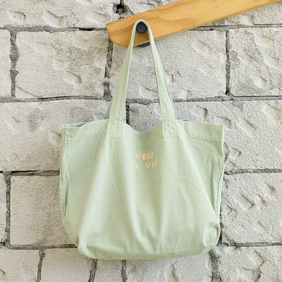 Saco de compras casual de lona ecológico com logotipo e padrão