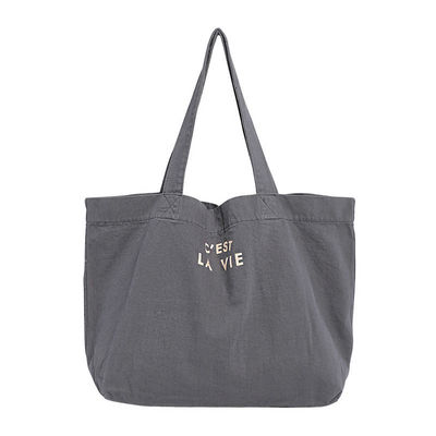 Saco de compras casual de lona ecológico com logotipo e padrão