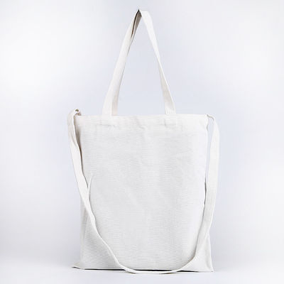 Bolsa de compras reutilizável de algodão de tela branca de cor simples para a vida escolar