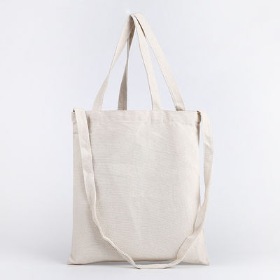 Bolsa de compras reutilizável de algodão de tela branca de cor simples para a vida escolar