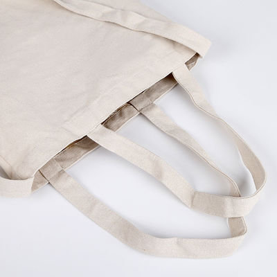 Bolsa de compras reutilizável de algodão de tela branca de cor simples para a vida escolar