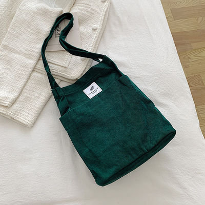 Trendy Large Custom Logo Letter Print Bag Tote de algodão Saco de lona de cor sólida
