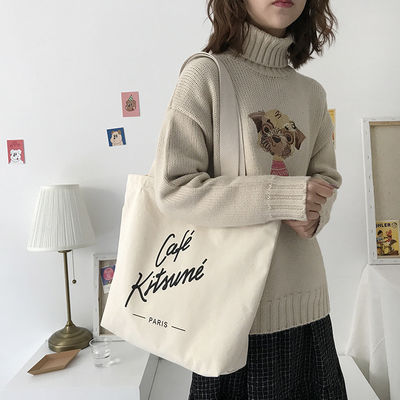 Logotipo personalizado Personalizado Moda Reciclado Bolsa de compras de algodão Bolsa Tote Bolsa Impressa Bolsa de tela